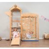 Montessori smyslová pomůcka Montessori Furniture dětské hřiště Tower Climbing s rampou a skluzavkou wood/pastel