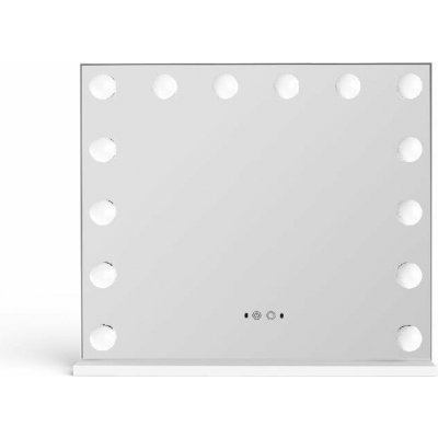 Hollywood zrcadlo s LED žárovkami a MDF základnou bílé – Zboží Dáma