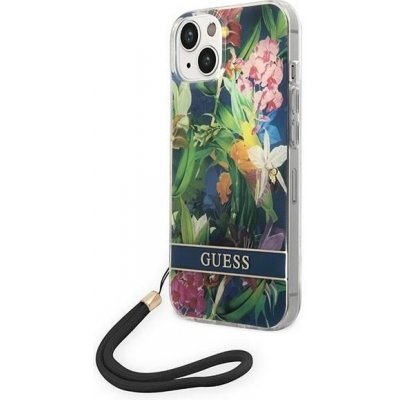 Pouzdro Guess iPhone 14 Plus HC PC/TPU Flower Cord modré – Zboží Mobilmania