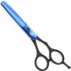 Kadeřnické nůžky Pro Feel Japan H01-530 Blue Matt Black Efilační profi kadeřnické nůžky 5,5' modročerné