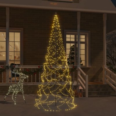 vidaXL Vánoční stromek na stožár 500 teplých bílých LED diod 300 cm – Zbozi.Blesk.cz