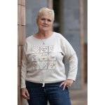 Italy fashion Mikina od SRDCE Krémová – Zboží Dáma