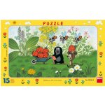 Puzzle deskové Krtek na výletě 15 dílků