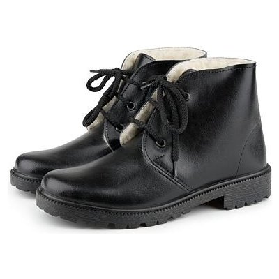 Vlnka dámské kožené zimní boty s ovčí vlnou Amelie černá – Zboží Dáma