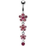 Šperky4U visací piercing do pupíku kytičky WP01057-P – Sleviste.cz