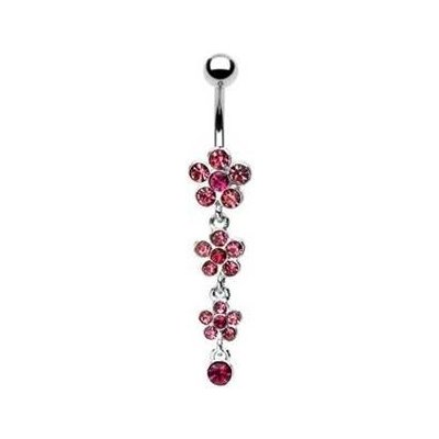 Šperky4U visací piercing do pupíku kytičky WP01057-P – Sleviste.cz