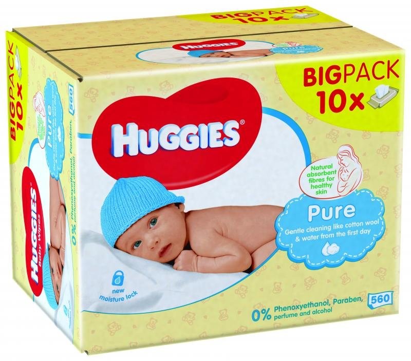 Huggies Pure vlhčené ubrousky 10 x 56 ks od 340 Kč - Heureka.cz