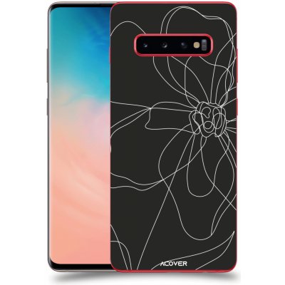 Pouzdro ACOVER Samsung Galaxy S10 Plus G975 s motivem Line Flower I – Zboží Mobilmania