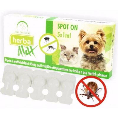 Max Herba Spot-on Dog & Cat repelentní kapsle, pes a kočka 5 x 1 ml – Zboží Mobilmania