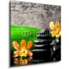 Obraz Obraz 1D - 50 x 50 cm - spa concept zen stones and orchid,wood background lázně koncepce zen kameny a orchidej, dřevo pozadí