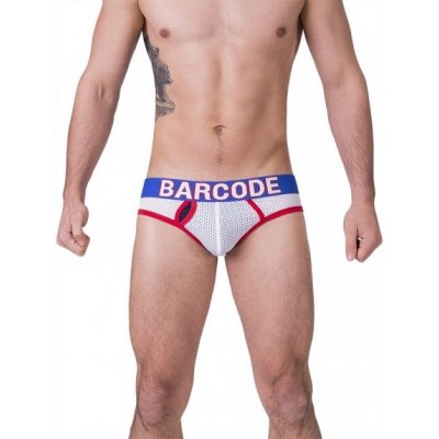 Barcode Slipy Berlin Mesh Brief Twenty 9 bílo-červeno-modré S, pánské slipy