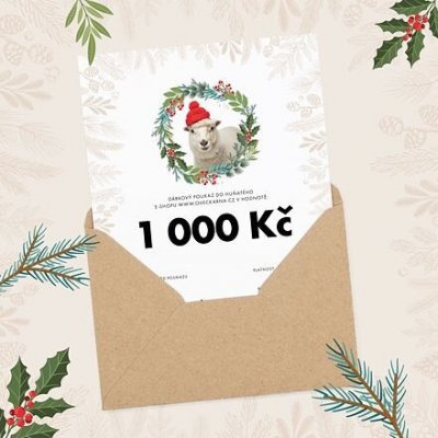 Czech Wool company Vánoční dárkový poukaz 1000 Kč – Zboží Dáma