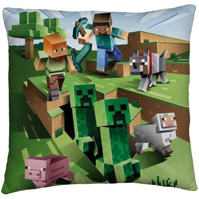 Halantex Oboustranný polštář Minecraft Farma 40x40 – Zbozi.Blesk.cz