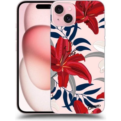 Pouzdro Picasee silikonové Apple iPhone 15 - Red Lily čiré – Zboží Mobilmania