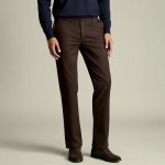 Charles Tyrwhitt Ultimate Non-Iron Chinos Chocolate Brown Slim fit – Zboží Mobilmania