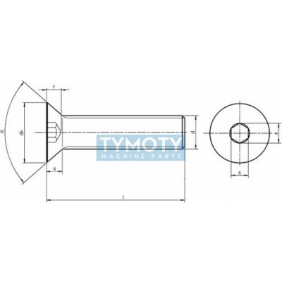 Šroub zápustný inbus DIN 7991 M4x6 nerez A4 – Hledejceny.cz