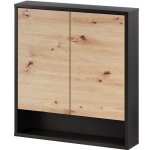 Szynaka Závěsná zrcadlová skříňka s LED osvětlením Sting 56 60 cm dub Artisan – Zboží Dáma