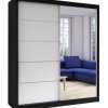 Šatní skříň Idzczak Vista 05 150 cm s posuvnými dveřmi a zrcadlem Stěny černá / bílá