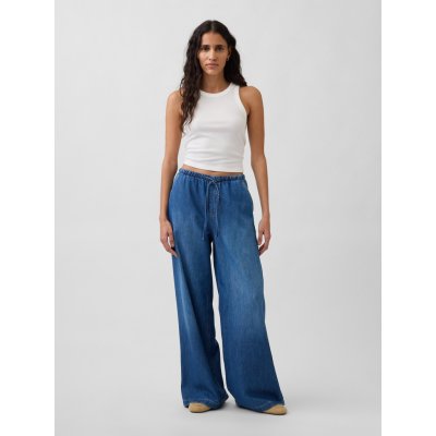 GAP Džíny Mid Rise Baggy UltraSoft Tmavě modrá – Sleviste.cz
