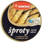 Sokra Šproty uzené v rostlinném oleji 160g – Zboží Dáma