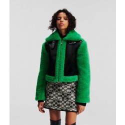 Karl Lagerfeld Faux Fur Shearling Aviator zelená