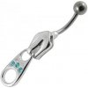 Piercing Šperky4U stříbrný piercing do pupíku zip BP01007-Q