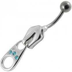 Šperky4U stříbrný piercing do pupíku zip BP01007-Q