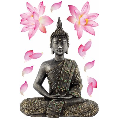 AG Design, Samolepka / samolepící dekorace na zeď SM 3447, Buddha – Hledejceny.cz