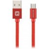 Flex kabel Swissten kabel Textile mICRO USB 3,0m, červená