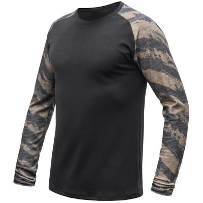 Sensor merino BLEND IMPRESS pánské triko dl.rukáv černá/brush – Sleviste.cz