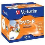 Verbatim DVD-R 4,7GB 16x, printable, jewel, 1ks (43521) – Zboží Mobilmania