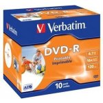 Verbatim DVD-R 4,7GB 16x, printable, jewel, 1ks (43521) – Sleviste.cz