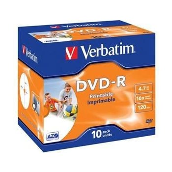 Verbatim DVD-R 4,7GB 16x, printable, jewel, 1ks (43521)