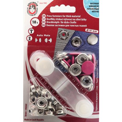 Kohinoor Druky kovové 15 mm, tmavě růžové – Zboží Dáma
