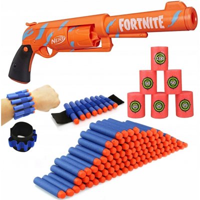 Nerf Fortnite 6-SH F2678 + 100 šípů + terče + opasek na ruku – Zboží Dáma