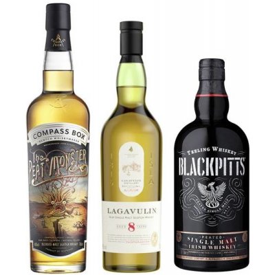 Compass Box Peat Monster 46% 0,7 l a Lagavulin 8y 48% 0,7 l a Teeling Blackpitts Peated Single Malt 46% 0,7 l (set) – Zbozi.Blesk.cz