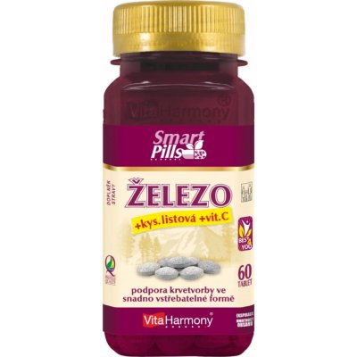 VitaHarmony Železo + kyselina listová + vitamin C 60 tablet – Hledejceny.cz
