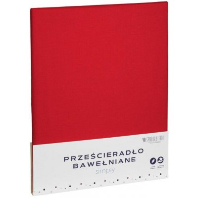 Spod Igły i Nitki bavlna prostěradlo červené jednobarevné Simply 140x200 – Zboží Dáma