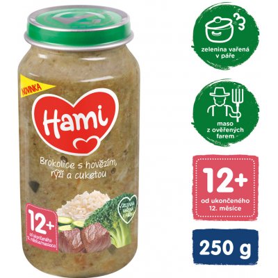 Hami Brokolice s hovězím, rýží a cuketou 250 g – Zboží Dáma