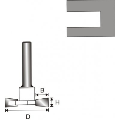 Fréza na dřevo drážkovací "T" T8 D32 H6,35 B9,4 mm DEDRA 07F122B – Zboží Dáma