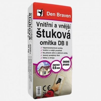 Den Braven Vnitřní a vnější štuková omítka DB II, pytel 25 kg – HobbyKompas.cz