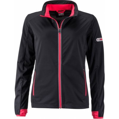 James Nicholson Sports Softshell Jacket černá červená – Zboží Mobilmania