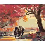 ZUTY Malování podle čísel PIJÍCÍ MEDVĚD A PODZIMNÍ LES D RUSTY RUST Rozměr 40 x 50 cm Rámování bez rámu a bez vypnutí plátna – Hledejceny.cz