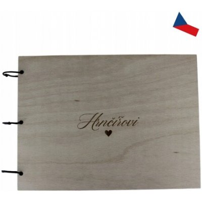 JH WoodArt Dřevěné svatební fotoalbum s gravírováním 1 ks – Zboží Živě