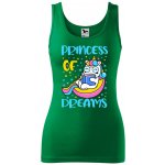 Dobrý Triko dámské tílko s potiskem Princess of dreams Středně zelená – Zboží Dáma