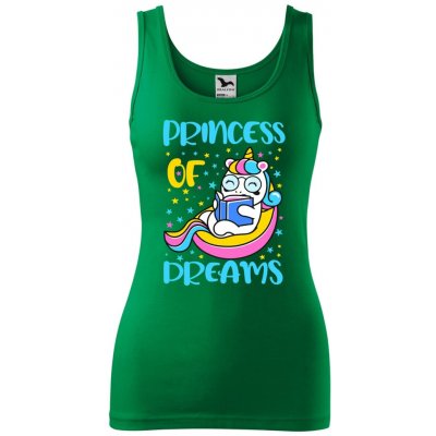 Dobrý Triko dámské tílko s potiskem Princess of dreams Středně zelená – Zboží Dáma