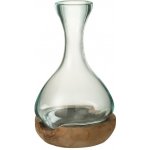 Váza z recyklovaného skla na dřevu Gamal - 19*21*29 cm - J-Line by Jolipa – Hledejceny.cz