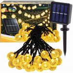 Real Home Zahradní vánoční světelná girlanda s kuličkami, solární, 50 LED, řetěz 7,5 m – Hledejceny.cz