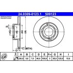 Brzdový kotouč ATE 24.0309-0123 (AT 509123) - Power Disc -... | Zboží Auto