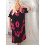 Šaty letní batikované černá s pivoňkovou – Zboží Mobilmania